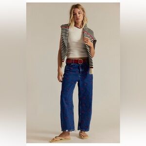 Tricia Fix x FP Deep Trance Boyfriend Embroidered Jeans